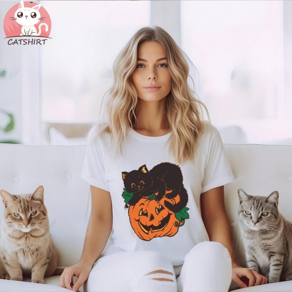 Funny Black Cat Pumpkin TShirt