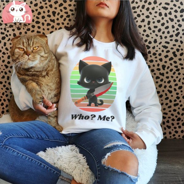 Funny Black Cat Shirt, Murder Cat Sweater Gifts, Funny Cat Gift, Cat Lover Shirt