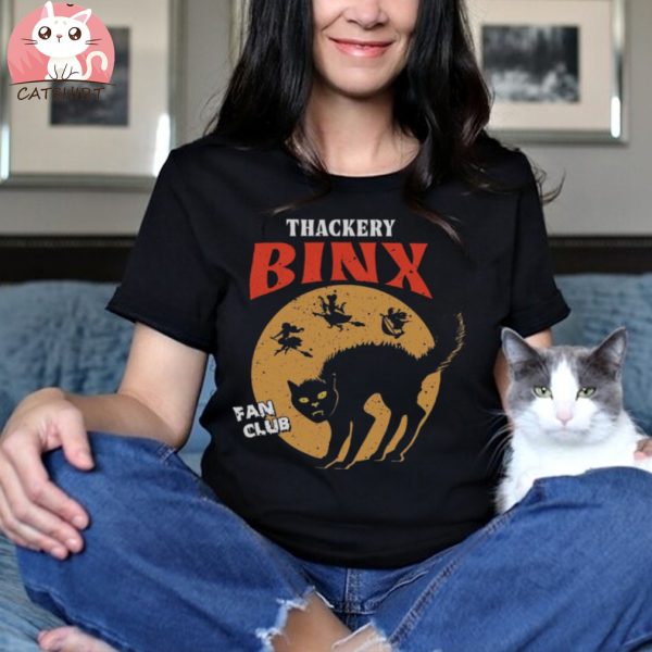 Funny Black Cat Thackery Binx Fan Club T Shirt