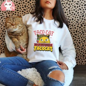 Funny Cartoon Taco Cat Figure , Short Sleeve T Shirt