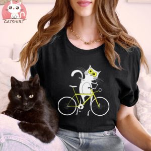 Funny Cat On A Bike T shirt