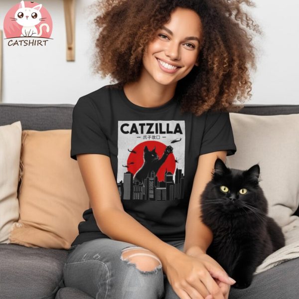 Funny Cat Sweatshirt, Catzilla Sweater, Cat Lover Sweatshirt