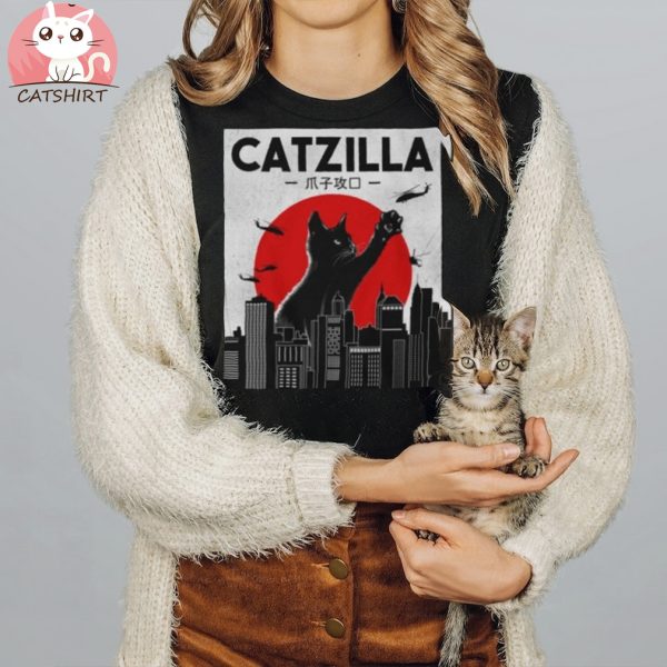 Funny Cat Sweatshirt, Catzilla Sweater, Cat Lover Sweatshirt