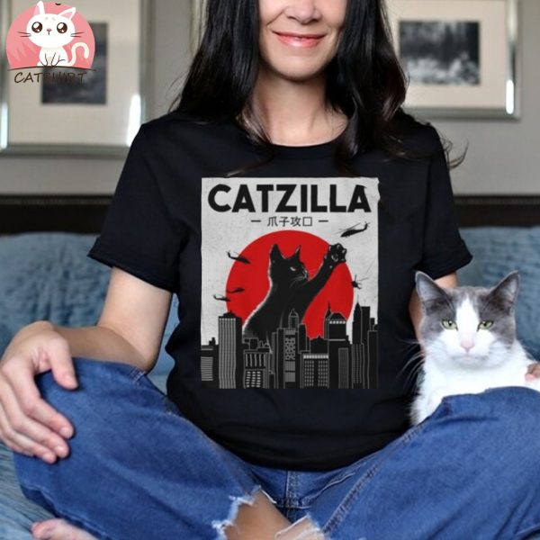 Funny Cat Sweatshirt, Catzilla Sweater, Cat Lover Sweatshirt