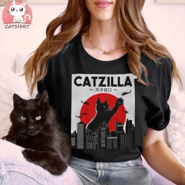 Funny Cat Sweatshirt, Catzilla Sweater, Cat Lover Sweatshirt