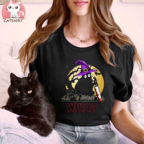 Funny Cat What Black Cat With Knife Halloween Costume Essential T shirt