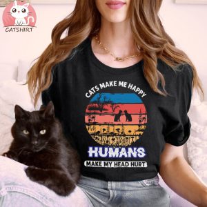 Funny Cats Love T shirt Cats Make Me Happy T shirt