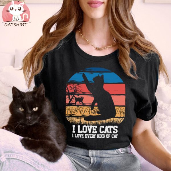 Funny Cats Love T shirt I Love Cats T shirt