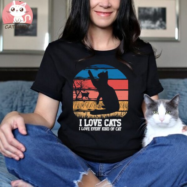 Funny Cats Love T shirt I Love Cats T shirt