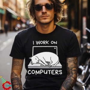 Funny Computer Cat Mom T Shirt