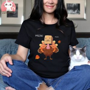 Funny Fake Cat Thanksgiving Turkey Halloween Gifts Shirt