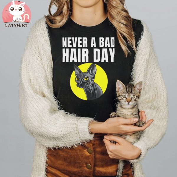 Funny Hairless Cat Design For Girls Women Pet Kitten Lovers T shirt