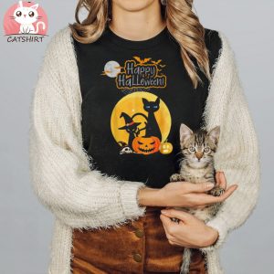 Funny Halloween Cute Cats Pumpkins Party Shirt