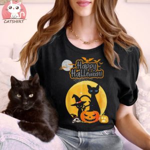 Funny Halloween Cute Cats Pumpkins Party Shirt