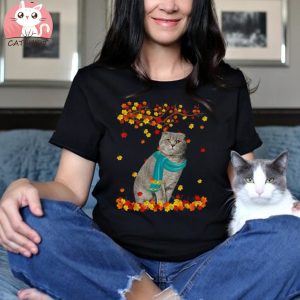 Funny Scottish Fold Thanksgiving Autumn Kitten Cat Lover Unisex Shirt