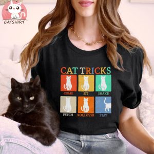 Funny cat tricks come sit shake vintage shirt