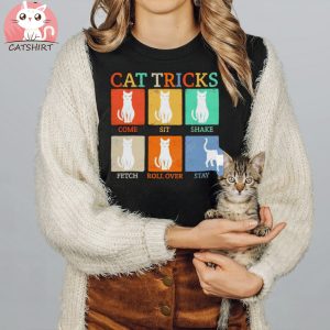 Funny cat tricks come sit shake vintage shirt