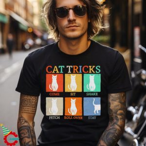 Funny cat tricks come sit shake vintage shirt