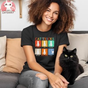 Funny cat tricks come sit shake vintage shirt