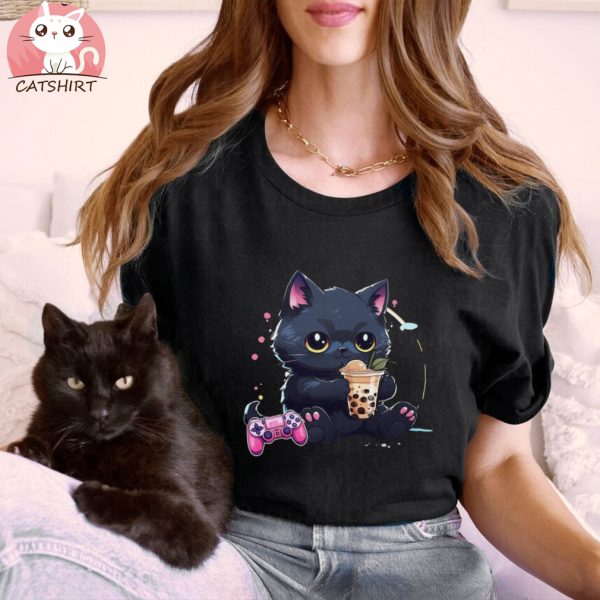 Gamer Boba Cat Unisex T Shirt