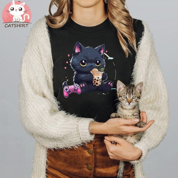 Gamer Boba Cat Unisex T Shirt