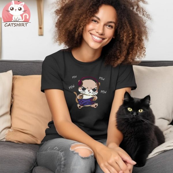 Gaming Cat Shirt, Gamer Shirt, Gaming Kitty, Gamer Gift, Gaming Gift, Gaming TShirt, Funny Cat Shirt, Videogame T Shirt