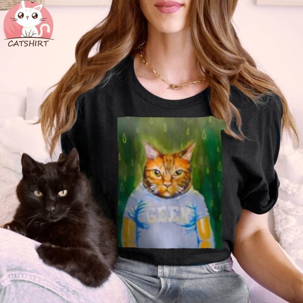 Geek Cat Women's V Neck T Shirt