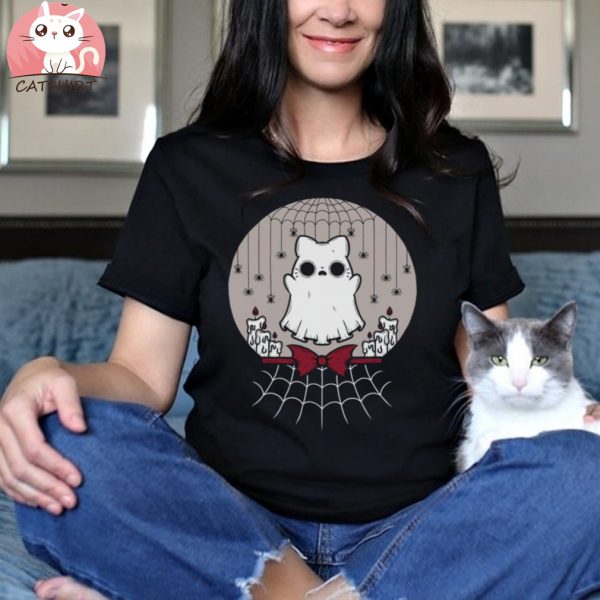 Ghost Cat Crystal Ball T Shirt