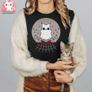 Ghost Cat Crystal Ball T Shirt