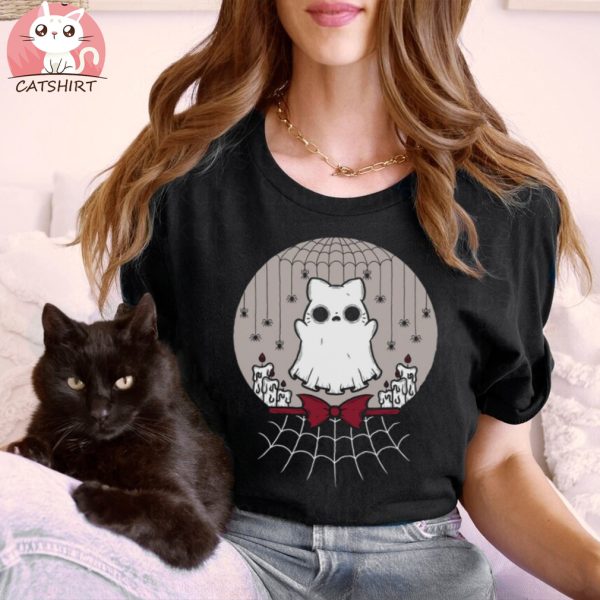 Ghost Cat Crystal Ball T Shirt