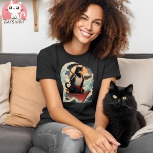 Gorgeous Japanese Samurai Cat Streetwear T shirt