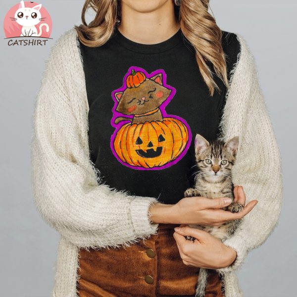 Halloween Carved Pumpkin Cat Shirt