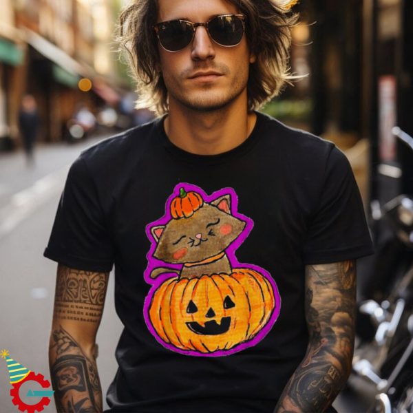 Halloween Carved Pumpkin Cat Shirt