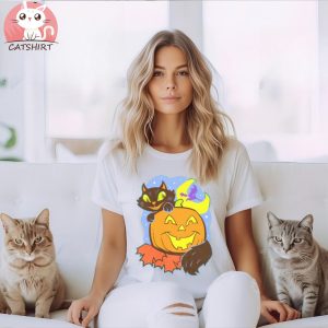 Halloween Cat Pumkin Shirt