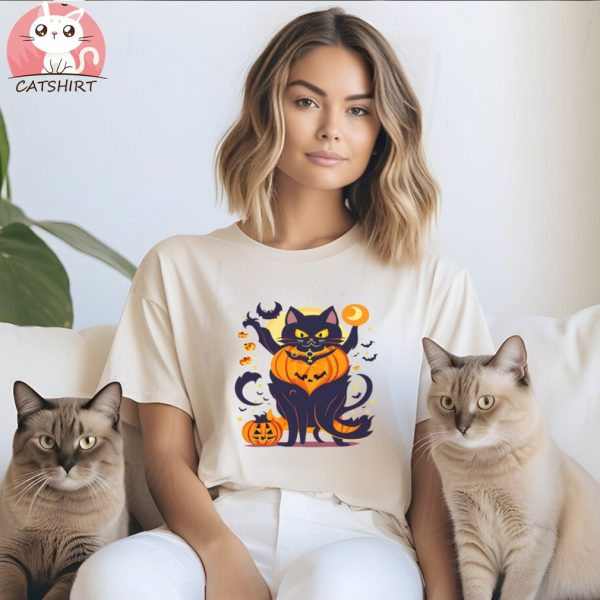 Halloween Cat T Shirt