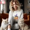 Halloween Pumpkin Cat T Shirt