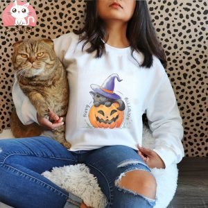 Halloween Pumpkin Cat T Shirt