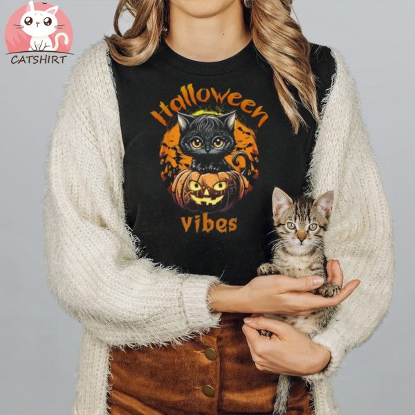 Halloween Vibes For Happy Halloween 2023 Halloween Cat Shirt