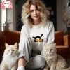 Halloween White T shirt Design with Cat Shirt