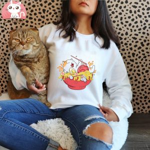 Happy Cat Ramen Noodles T Shirt