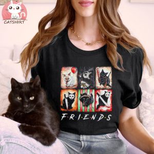 Horror Movies Cat Scary Funny Halloween Cat Mom Cat Dad Shirt