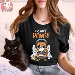 I Can't Paws The Game Cat Shirt