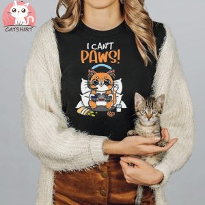 I Can't Paws The Game Cat Shirt