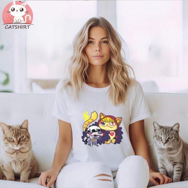 ONE PIECE LAW AND CORASAN CATS SHIRT