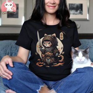 Japanese Kawaii Ninja Cat Ninja Samurai Kitten Cat Lover shirt