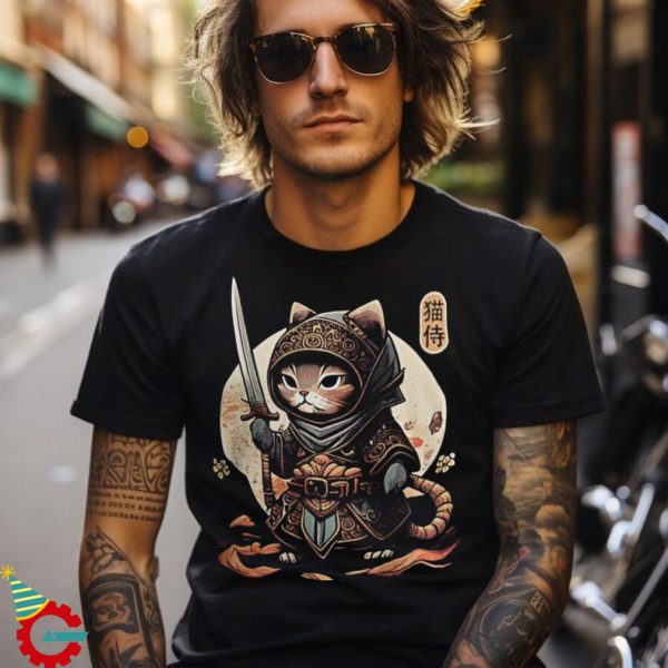 Japanese Kawaii Ninja Cat Ninja Samurai Kitten Cat Lover shirt