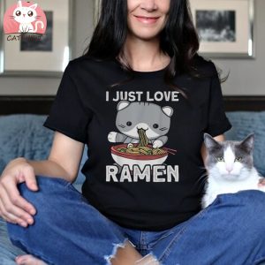 Japanese Noodles I Just Love Ramen Kawaii Cat Shirt