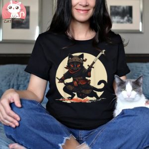 Japanese Samurai Ninja Cat Anime Kawaii Catzilla Cat Shirt