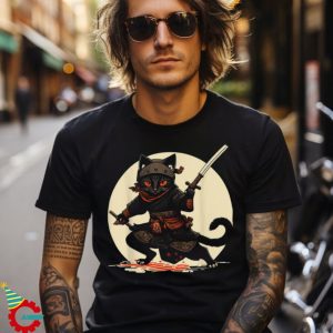 Japanese Samurai Ninja Cat Anime Kawaii Catzilla Cat Shirt