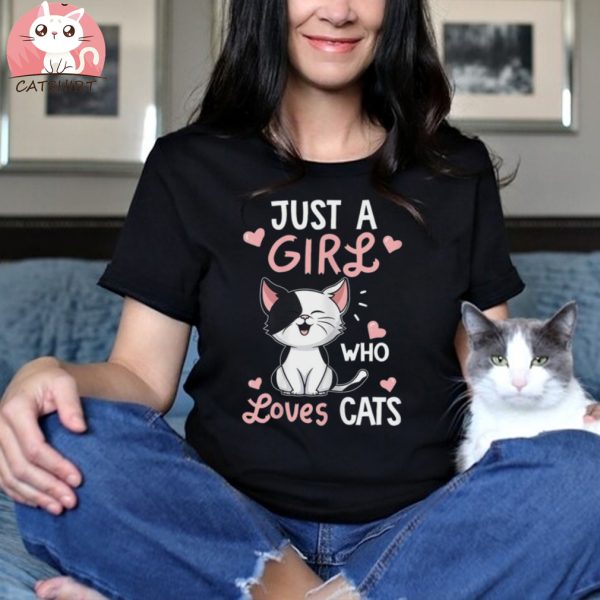 Just A Girl Who Loves Cats Tshirt Cute Cat Lover Gifts T Shirt